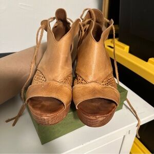 Free People: Revolver Platform Wood Clog Peep Sandals